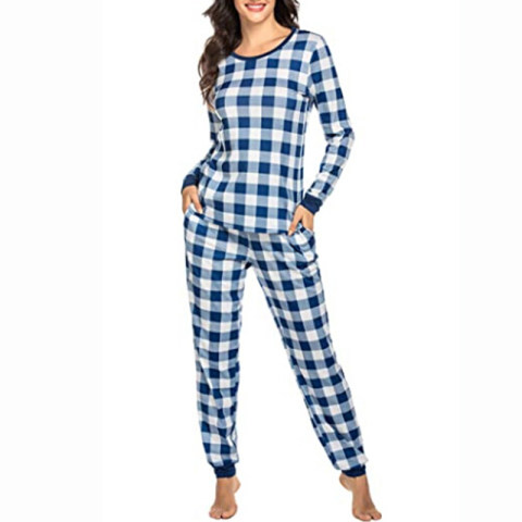 Maternity Plaid Long Sleeve T-shirt Pants Set