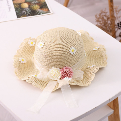 【2Y-9Y】 Girl Cute Bow And Flowers Hat And Bag