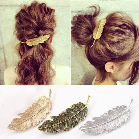 Hair Accessories Alloy Hairpin Tree Leaf Side Clip Spring Clip