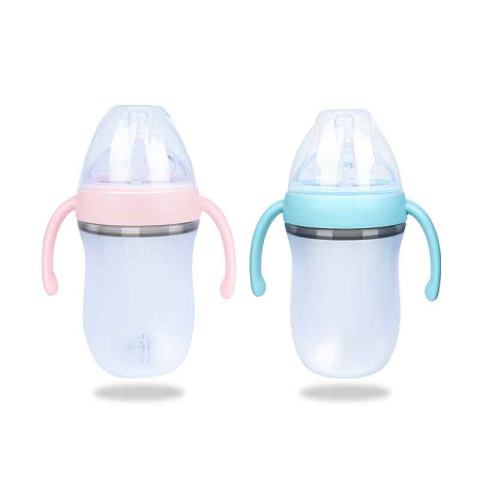 Baby Wide Mouth Silicone Handle 220ML Bottle