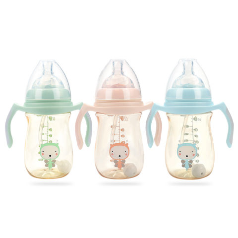 Baby Wide Mouth Handle PPSU 210ml Anti-fall Feeding Bottle