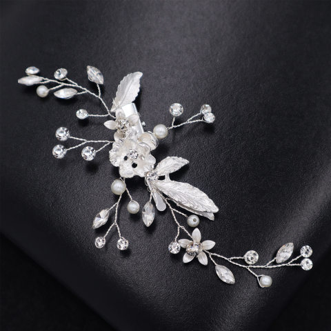 Headdress Bridal Wedding Hair Accessories Alloy Pearl Diamond Hairpin Edging Clip