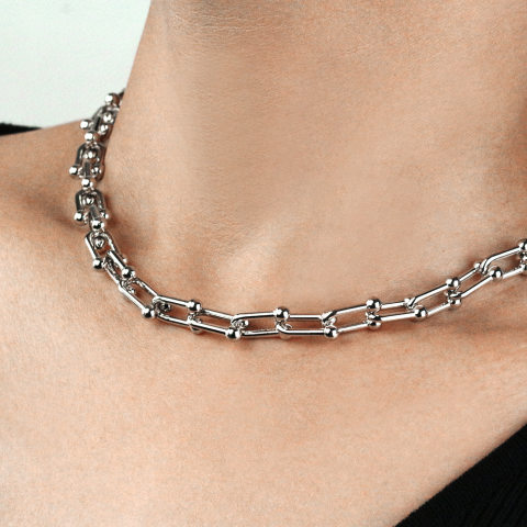 Thick Chain Stitching Clavicle Chain Necklace