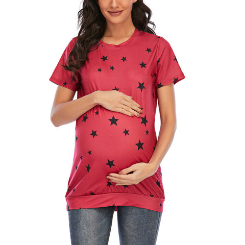 Maternity Print Star Short Sleeve T-Shirt