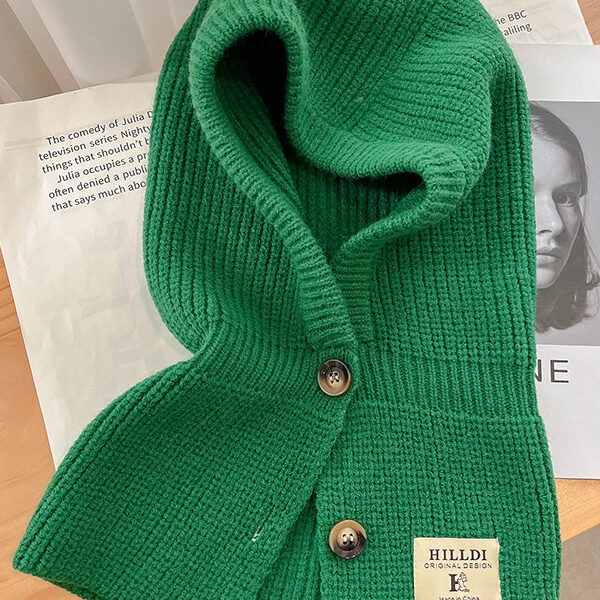 Simple Buttoned Keep Warm Solid Color Hats&Caps GREEN-One_size SkuCY-!112636MaterialAcrylic