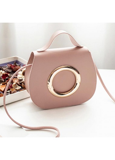 PU Dusty Pink Magnetic Shoulder Bag