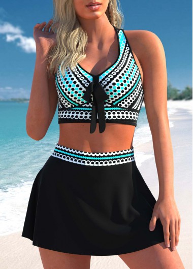 ROTITA Criss Cross Cyan Polka Dot Bikini Top