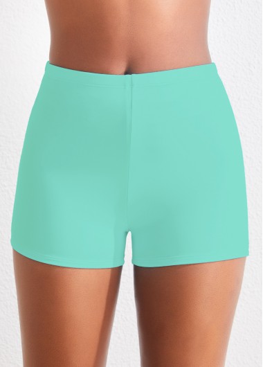 Mid Waisted Mint Green Stretch Swim Shorts