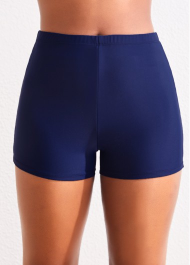 Mid Waisted Navy Stretch Swim Shorts