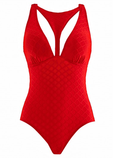 ROTITA Red Cut Out One Piece Swimwear