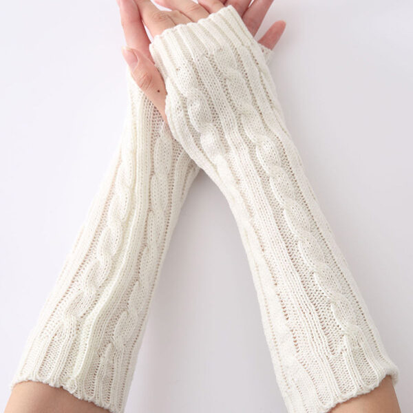 Jacquard 5 Colors Knitting Sleevelet WHITE-FREE SIZE SkuCY-!97052MaterialKnitting FeatureKeep Warm