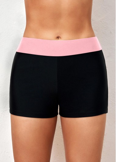 ROTITA Pink Mid Waisted Contrast Swim Shorts