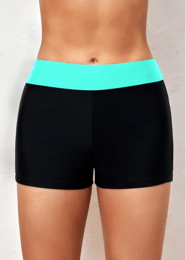 Cyan Mid Waisted Contrast Swim Shorts