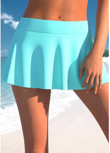ROTITA Stretch Cyan Mid Waisted Pantskirt for Women