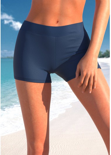 Stretch Mid Waisted Navy Swim Shorts