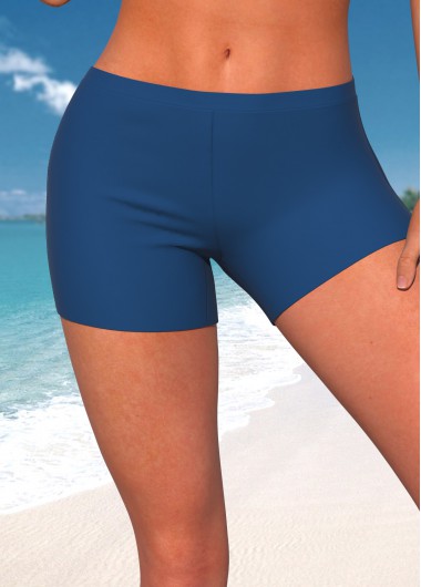 Skinny Mid Waisted Navy Swim Shorts