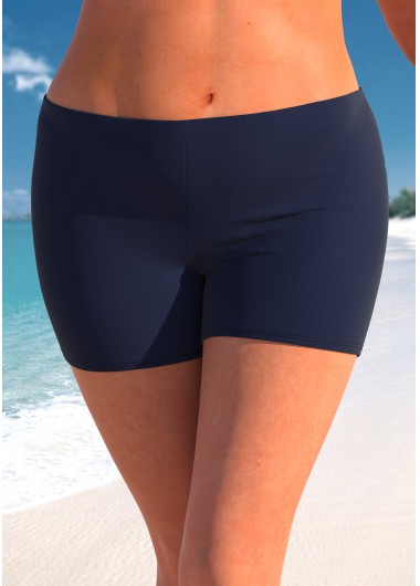 Mid Waisted Navy Plus Size Swim Shorts