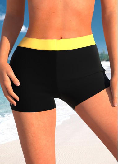 Contrast Mid Waisted Yellow Swim Shorts