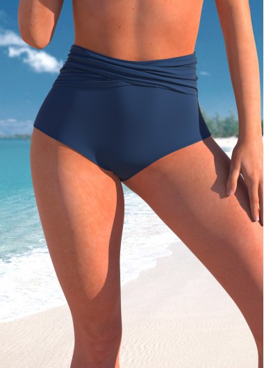 High Waisted Stretch Navy Bikini Bottom