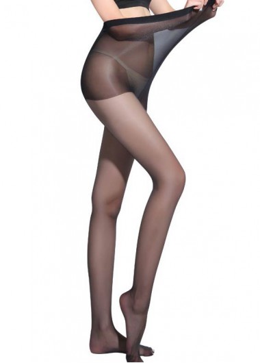 Semitransparent Black High Waisted Stretch Pantyhose