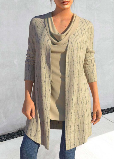 Light Camel Tank Top and Lightweight Cardigan