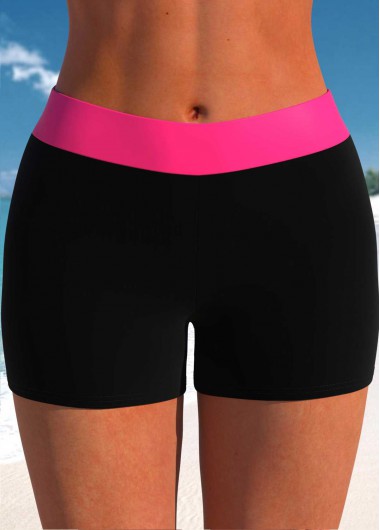 Skinny Mid Waisted Black Swim Shorts
