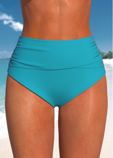 High Waisted Turquoise Stretch Bikini Bottom