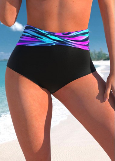 ROTITA Multi Color Ombre High Waisted Bikini Bottom