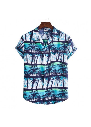Tropical Plants Print Lightweigh Multi Color Blouse