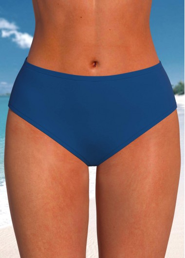 ROTITA Stretch Blue Mid Waisted Bikini Bottom