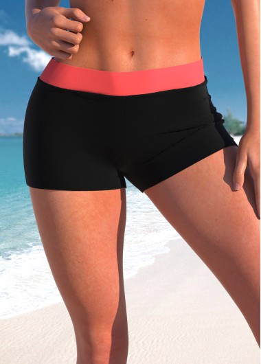 Contrast Mid Waisted Coral Swim Shorts