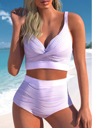 ROTITA Light Purple Criss Cross Bikini Top