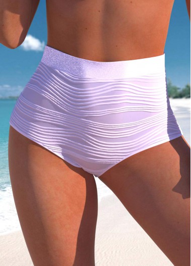 High Waisted Light Purple Stretch Bikini Bottom