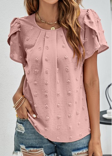Dusty Pink Round Neck Lightweigh T Shirt