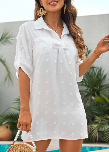 Pocket White Shirt Collar Cover Up