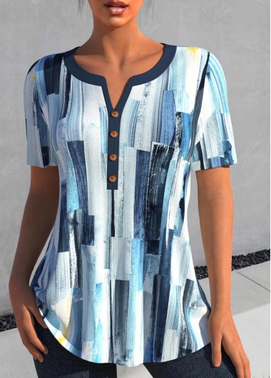Geometric Print Blouse