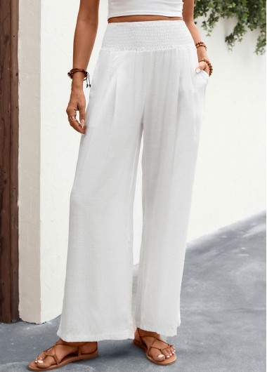 Smocked Pocket Breathable White Cover Up