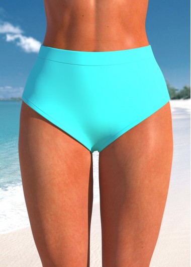 Skinny High Waisted Cyan Bikini Bottom