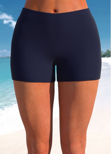 Mid Waisted Navy Skinny Swim Shorts