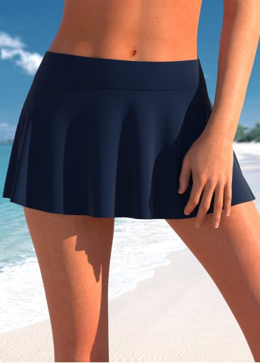 High Stretchy Mid Waisted Navy Pantskirt