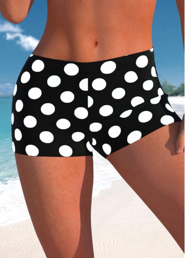 Plus Size Mid Waisted Black Swim Shorts