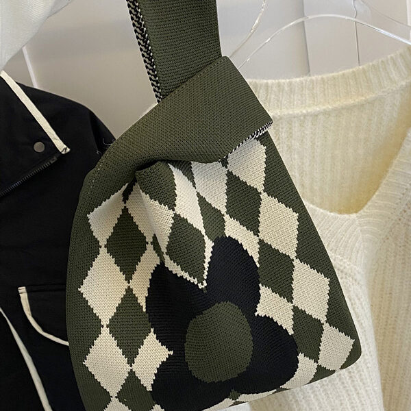 Rhombus Floral Printed Woven Handbag Bags Accessories ARMY GREEN-One_size SkuCY-!116221MaterialPolyester FeatureRhombus