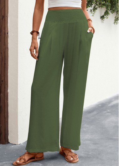 Breathable Green Smocked Pocket Cover Up