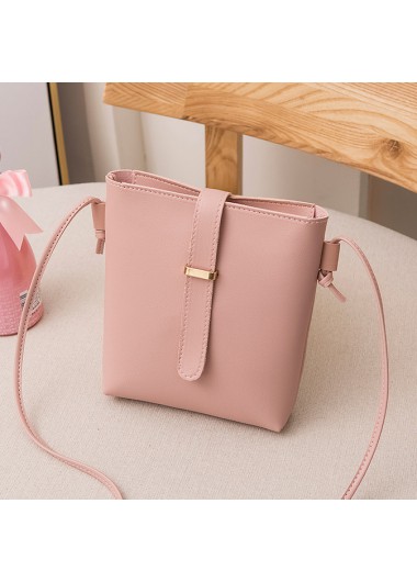 Spaghetti Strap Pink Hasp Shoulder Bag