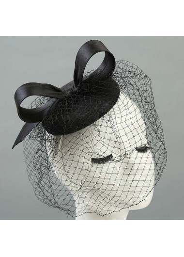 Retro Black Bowknot Design Hemp Hat