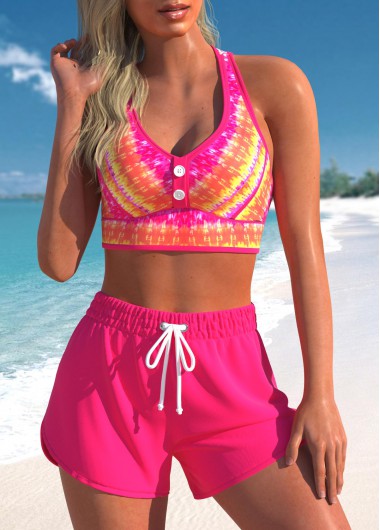 ROTITA Criss Cross Hot Pink Bikini Set