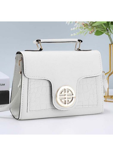 PU Material White Magnetic Shoulder Bag
