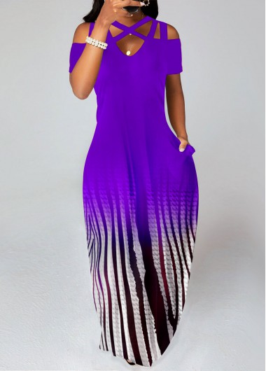 ROTITA Criss Cross Ombre Orange Maxi Dress