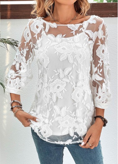 ROTITA Layered White Boat Neck T Shirt and Tank Top