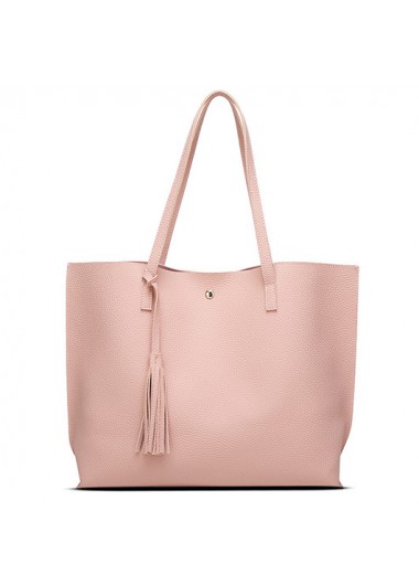 Tassel Magnetic Shoulder Light Pink Bag